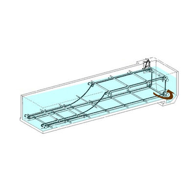 Depuradora de aguas residuales de la longitud del sistema el 18m del raspador de barro de la placa de cadena SS304