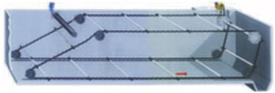 acero de carbono de cadena del sistema del raspador de 3M para el tanque del tratamiento de aguas