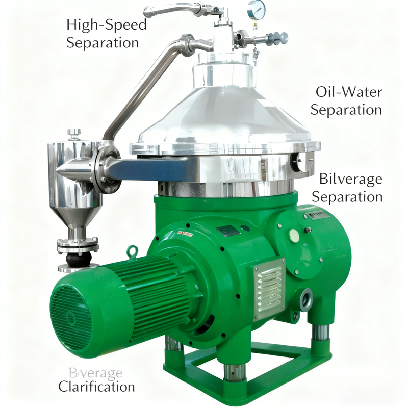 Centrifugadora automática de disco para la separación continua de fases sólidas y líquidas en el sector industrial
