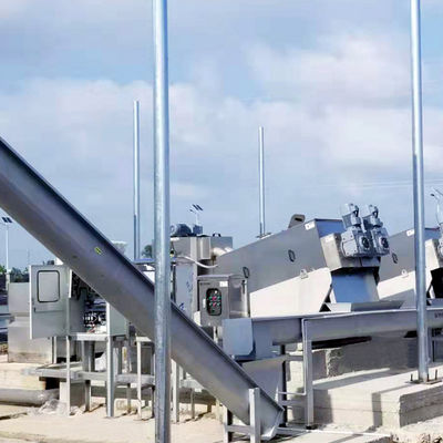 10m3/H caminan por el fango el apilador integrado de desecación del tornillo de la separación de sólido-líquido de la prensa de la concentración de la filtración de la máquina