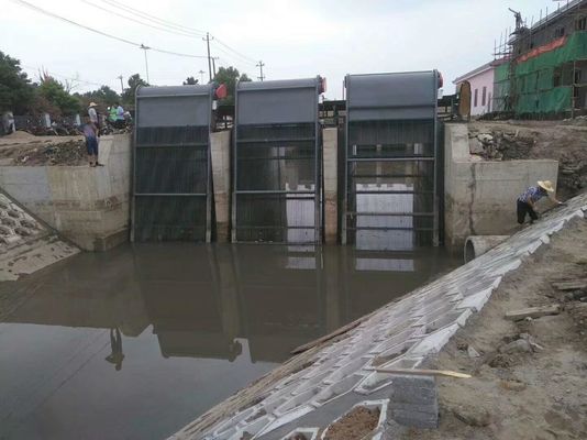 Pantalla de barra mecánica de la conservación del agua usada para la estación de bomba del río